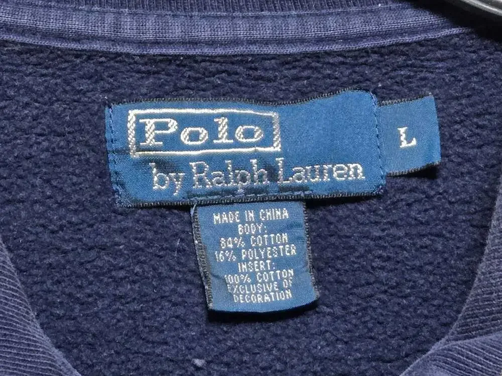 Polo Ralph Lauren Full-zip Track Jacket / Sweatshirt Navy Blue w/ White Stripes